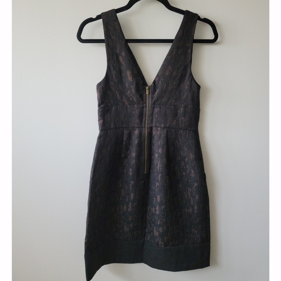BCBG Black-Brown Cocktail Dress - Size 0 - Picture 4 of 16